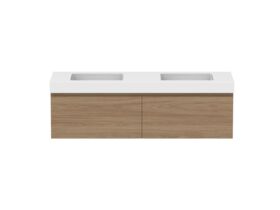 Hero - Posh Domaine 1500mm Wall Hung Vanity Unit All-Drawer Double Bowl 90mm Top