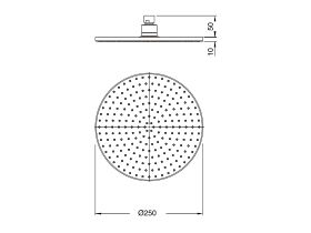 Sussex Pure Shower Head 250mm (3 Star)