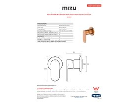 Specification Sheet - Mizu Soothe MK2 Shower Mixer Kit Brushed Bronze Lead Free