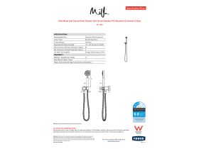 Specification Sheet - Milli Mood Edit Round Handshower with Swivel Bracket PVD Brushed Gunmetal (3 Star)