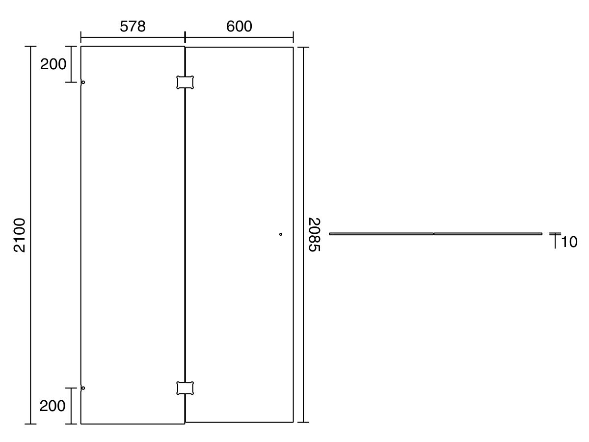 Kado Lux Frameless Enclosure Door Panel 1200mm from Reece