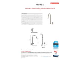 Specification Sheet - Sussex Oria Pull Out Hob Sink Mixer Set PVD Brushed Nickel (5 Star) Lead Free
