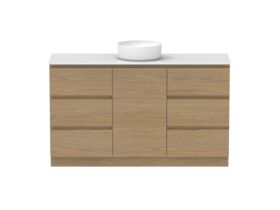 Supporting Image - Posh Domaine Plus Hamper 1500 Floor Mounted Centre Bowl 12mm Durasein Top