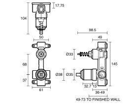 Mizu Shower Mixer with Diverter Tap Universal Inwall Body