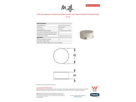 Specification Sheet - Milli Pure Progressive Top Mount Hob Mixer Tap with Linear Textured Handle PVD Brushed Nickel