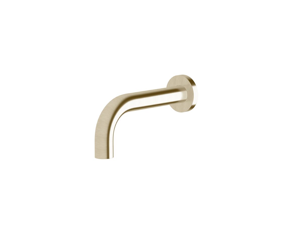 Sussex Scala 25mm Wall Outlet Curved 160mm LUX PVD Brushed Platinum Gold (6 Star)
