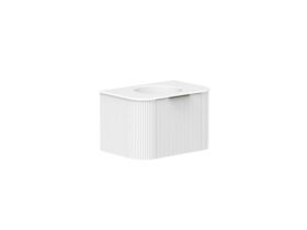 Supporting Image 2 - Kado Neue Fluted Double Curve 750mm Wall Hung Vanity Centre Basin Matte White Ceramic Top Ultra White