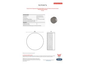 Specification Sheet - Sussex Pure Progressive Shower/Bath Mixer Tap with Diamond Textured Handle PVD Brushed Gunmetal