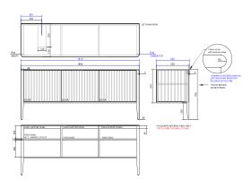 ISSY Cloud I 1800mm x 500mm x 760mm Vanity Unit with Legs 3 Touch Latch Doors (No Basin)