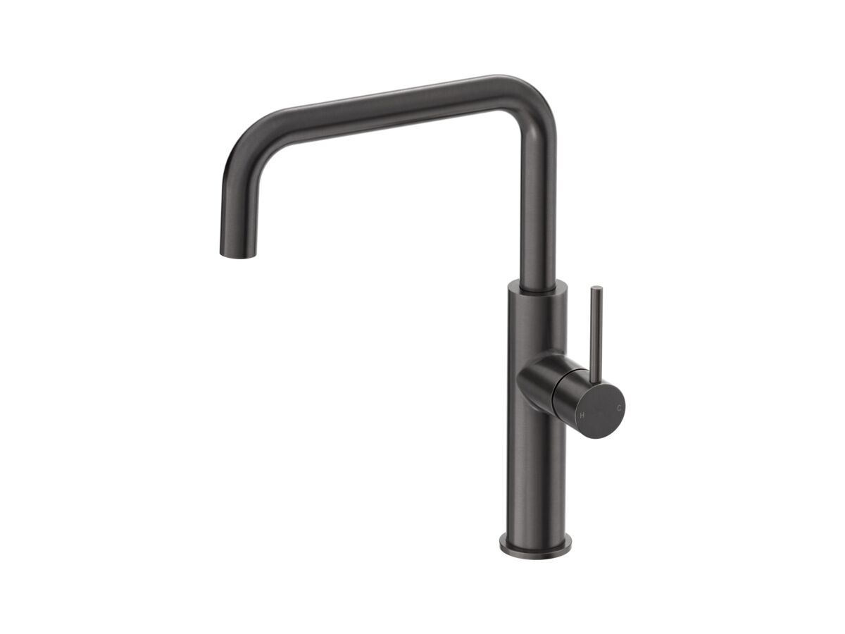 Mizu Drift Gooseneck Sink Mixer Tap Square Brushed Gunmetal (5 Star)