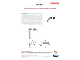 Specification Sheet - Sussex Pure Elemental Progressive Bath Mixer System 200mm PVD Brushed Bronze