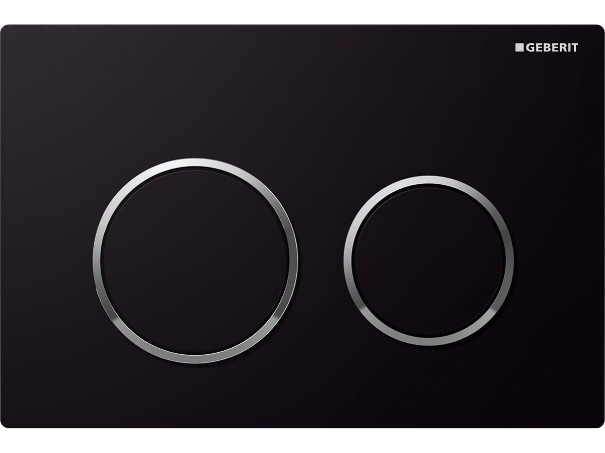 Geberit Omega 20 Dual Flush Button Black/ Chrome/ Black