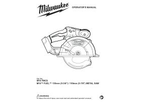 User Manual - Milwaukee M18 Fuel Metal Cutting Saw 18V