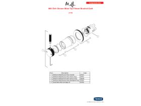 Component Listing - Milli Etch Shower Mixer Tap Trimset Brushed Gold