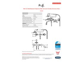 Specification Sheet - Milli Voir Wall Mounted Telephone Bath Set Lever Handles Chrome (3 Star)