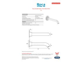 Specification Sheet - Roca Ona Bath Outlet 175mm Matte White