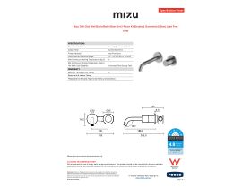Specification Sheet - Mizu Drift Dial Wall Basin/Bath Mixer Set 2-Piece Kit Brushed Gunmetal (6 Star) Lead Free