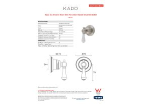 Specification Sheet - Kado Era Shower Mixer Slim Porcelain Handle Brushed Nickel