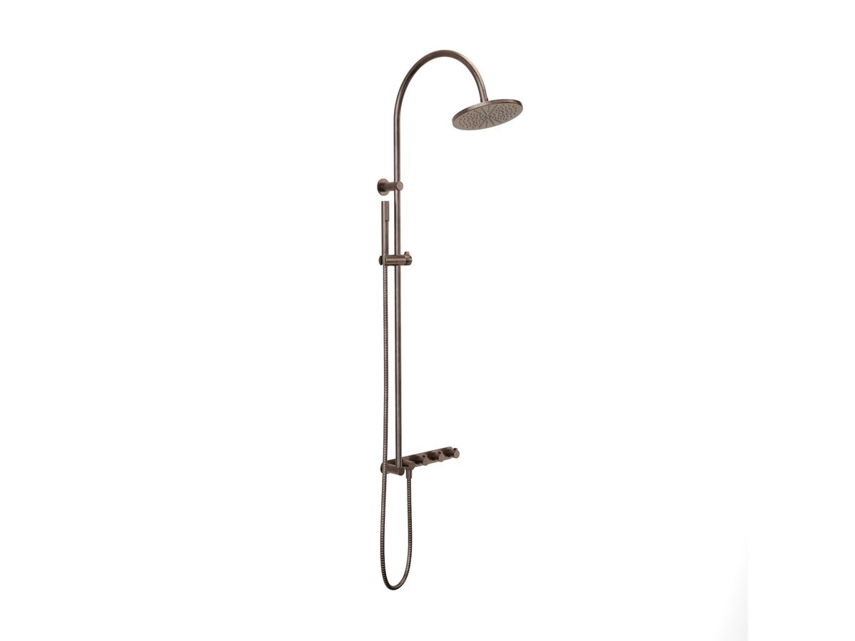 Supporting Image - Faucet Strommen Vara Fin Wall Set with Twin Rail Shower Tap System Trimset Armada Bronze (3 Star) Lead Free