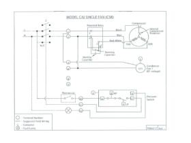Wiring Diagram - Tecumseh Condensing Unit CAJ Sing Phase (CSR) Single Fan