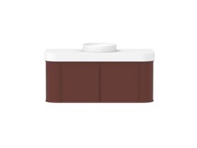 Supporting Image - Kado Era Double Curve All Door 1200mm Wall Hung Vanity Centre Basin 90mm Durasein Top Red Marble