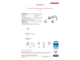 Specification Sheet - Sussex Scala 32mm Wall Basin Set Curved 200mm Chrome (6 Star)