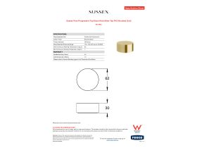 Specification Sheet - Sussex Pure Progressive Top Mount Hob Mixer Tap PVD Brushed Gold