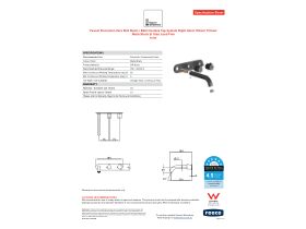 Specification Sheet - Faucet Strommen Vara Fin Wall Basin / Bath Hostess Tap System Right Hand 150mm Trimset Matte Black (6 Star) Lead Free