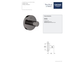 Technical Guide - GROHE Essentials Accessories Robe Hook Hard Graphite