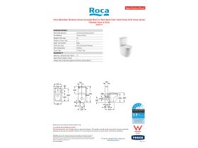Specification Sheet - Meridian Rimless Close Coupled Back to Wall Back Inlet Toilet Suite Soft Close Quick Release Seat (4 Star)