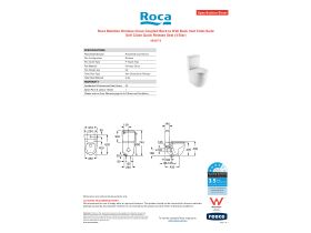Specification Sheet - Roca Meridian Rimless Close Coupled Back to Wall Back Inlet Toilet Suite Soft Close Quick Release Seat (4 Star)