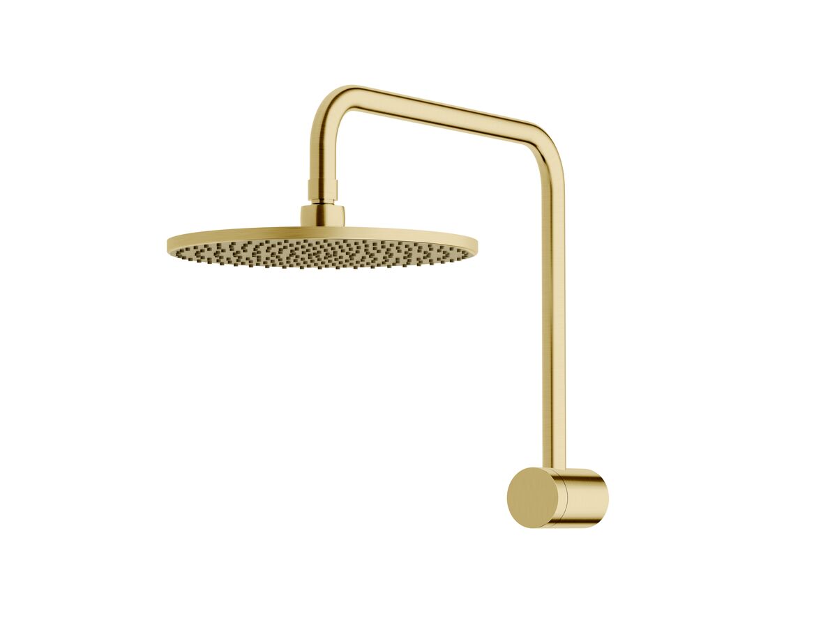 Sussex Pure Hi-Rise Shower Square with 250mm Shower Head PVD Brushed Gold (3 Star)