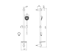 Nikles Fresh Rail Shower 3 Function Handshower Chrome (3 Star)