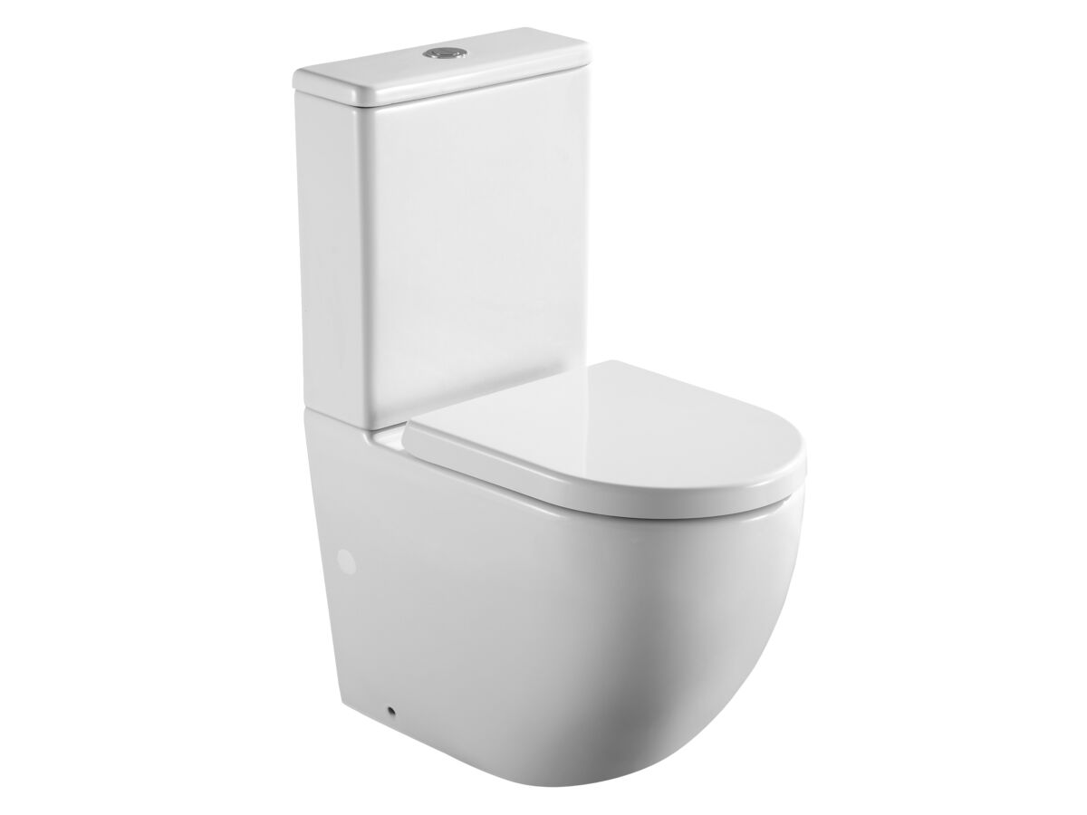 Hero - Posh Domaine Round Close Coupled Back to Wall Rimless Toilet Suite Thick Seat (4 Star)