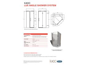 Technical Guide - Kado Lux Shower System Angled 1000mm x 1000mm Rear Outlet Chrome