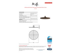 Specification Sheet - Milli Mood Edit Shower Head 250mm PVD Brushed Bronze (3 Star)