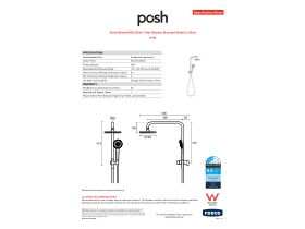 Specification Sheet - Posh Bristol MK2 Short Twin Shower Brushed Nickel (3 Star)