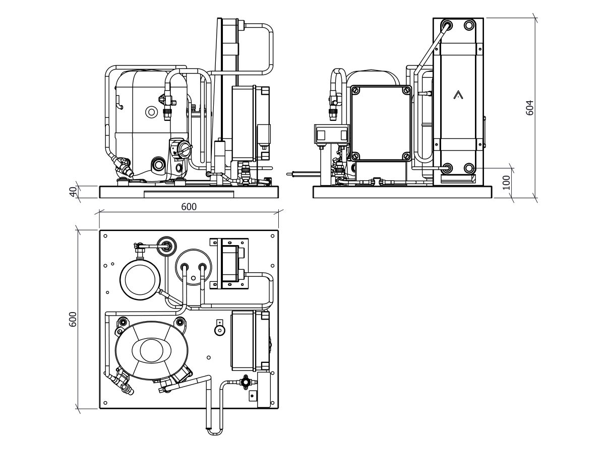 Tecumseh EVO-Aqua Water Cooled Condensing Unit R404A TFH4524ZHR-HE 3 Phase