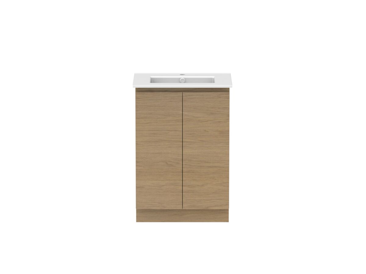 Hero - Posh Domaine 600mm Floor Mount Vanity Unit Conventional Matte White Ceramic Top