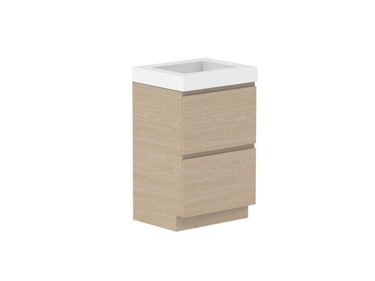 Supporting Image - Posh Domaine All-Drawer Twin 600mm Floor Mounted Vanity Unit 90mm Top