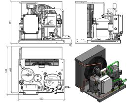 Tecumseh Evo Condensing Unit 2Hp R404 MHBP EPCH4524Z-XG