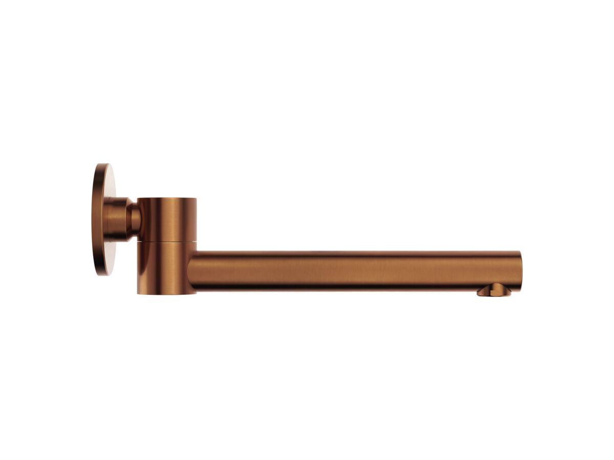 Supporting Image - Mizu Drift Swivel Bath Outlet Straight Spout 227mm Brushed Bronze - Side