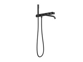 Hero - Faucet Strommen Vara Disc Wall Bath Tap Set with Handshower Kit Matte Black (3 Star) Lead Free