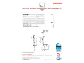Specification Sheet - Faucet Strommen Vara Fin Wall Set with Single Rail Shower Tap System Trimset Matte Black (3 Star) Lead Free