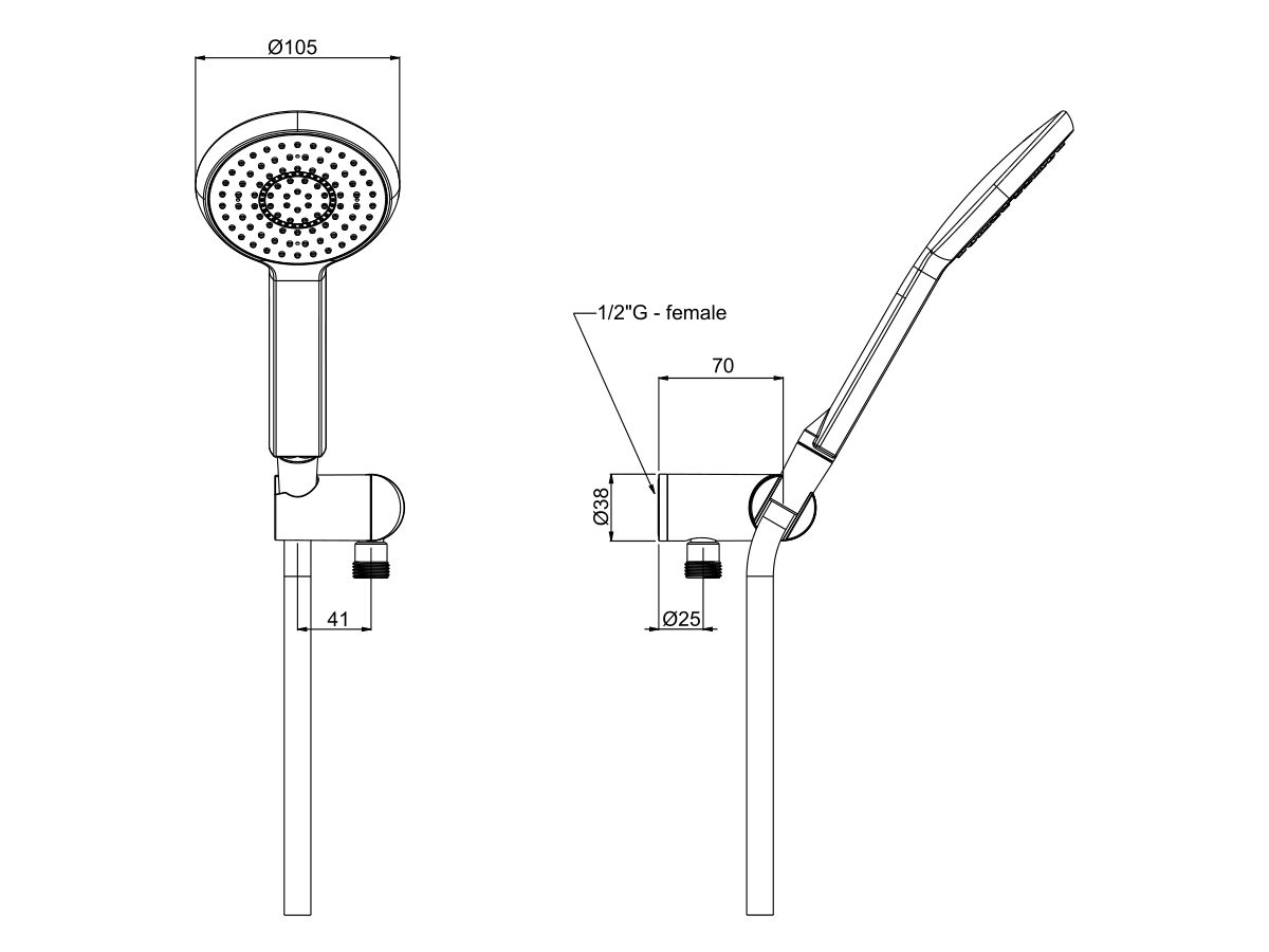 Nikles Pearl Handshower Chrome (3 Star)