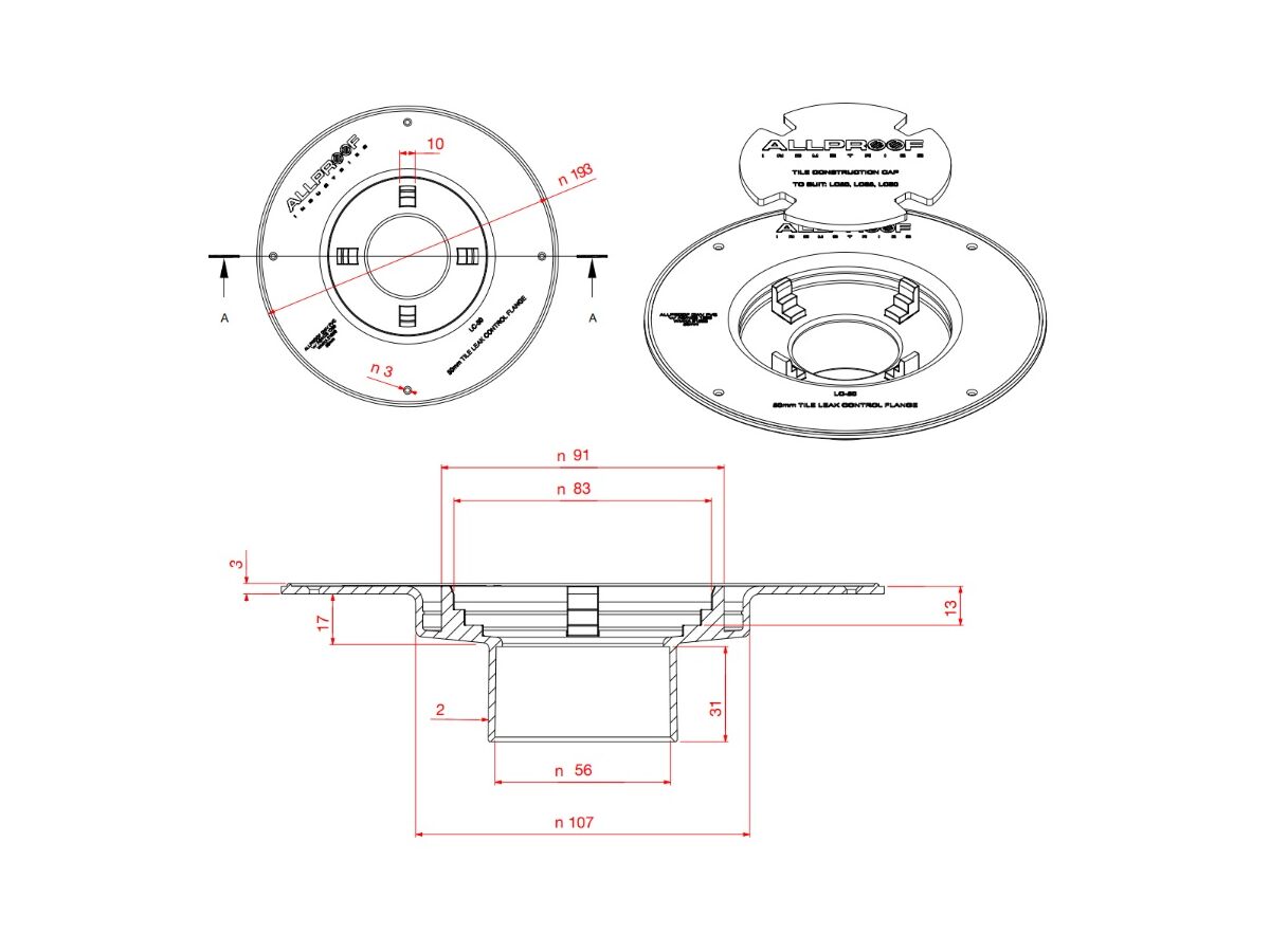Puddle Flange Socket Outlet 80mm x 50mm