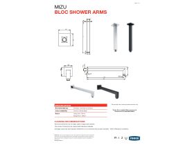 Technical Guide - Mizu Bloc Ceiling Shower Arm Only 300mm Chrome