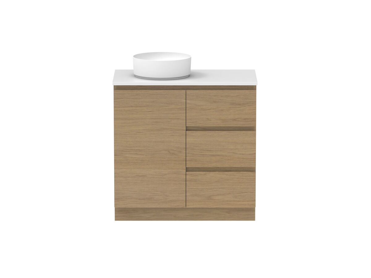 Supporting Image - Posh Domaine Plus Hamper Trio 900 Floor Mounted Left Bowl 20mm Top