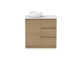 Supporting Image - Posh Domaine Plus Hamper Trio 900 Floor Mounted Left Bowl 20mm Top