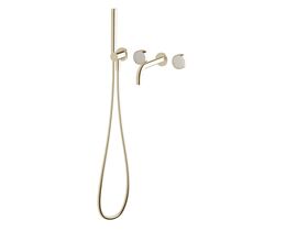 Supporting Image - Sussex Pure Elemental Progressive Bath Mixer System with Handshower 200mm PVD Brushed Platinum Gold with Aurora Insert